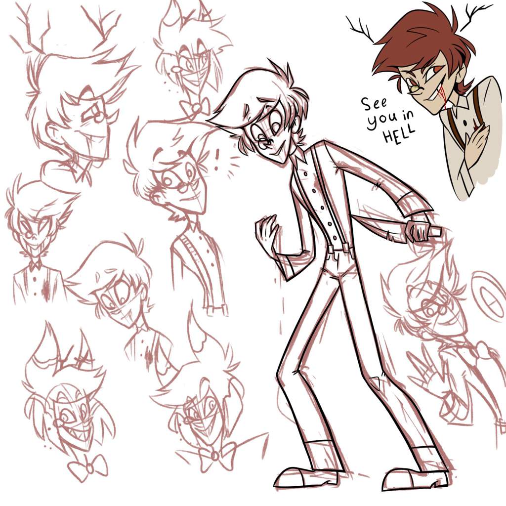 Human Alastor mega sketchdump | Hazbin Hotel (official) Amino