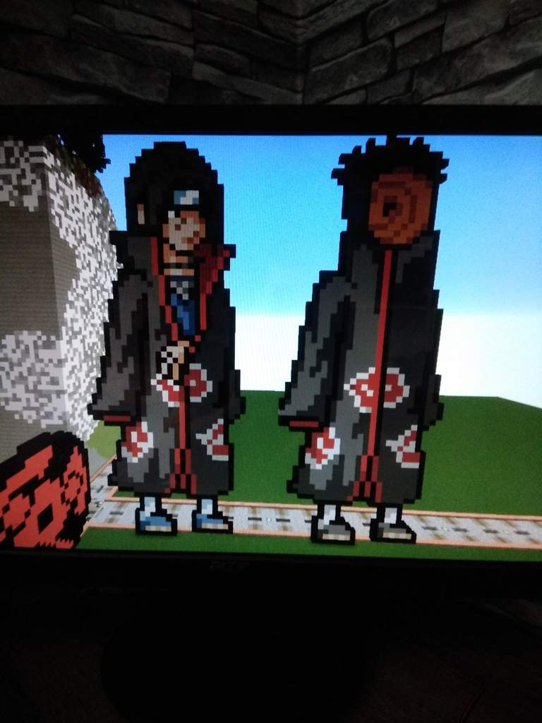 Pixel Art Itachi Uchiwa Et Tobi Dans Minecraft Naruto