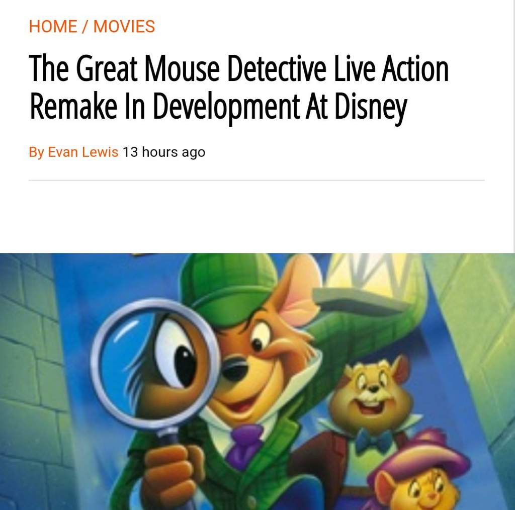 Real or Fake The Great Mouse Detective Live Action Remake | Disney Amino