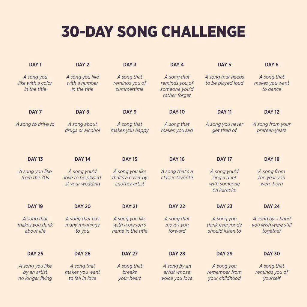 30 days перевод. 30 Day Song Challenge на русском.