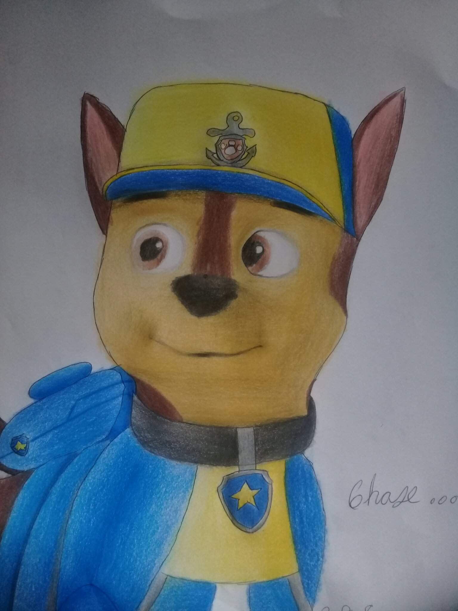 DIBUJO DE CHASE ¡CAPITAN! | Paw Patrol Roleplay Y Wattpad Amino