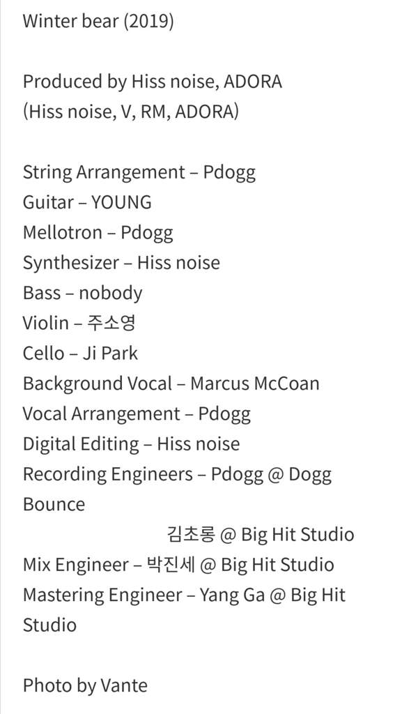 Winter Bear Lyrics V / V (BTS) - Winter Bear Color Coded/Lyrics