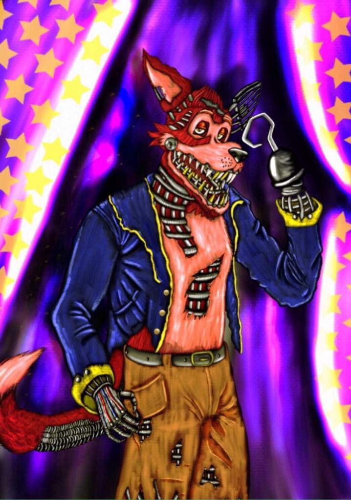 to the stage, Foxy the Pirate!” Drawing for FNAF Realistic