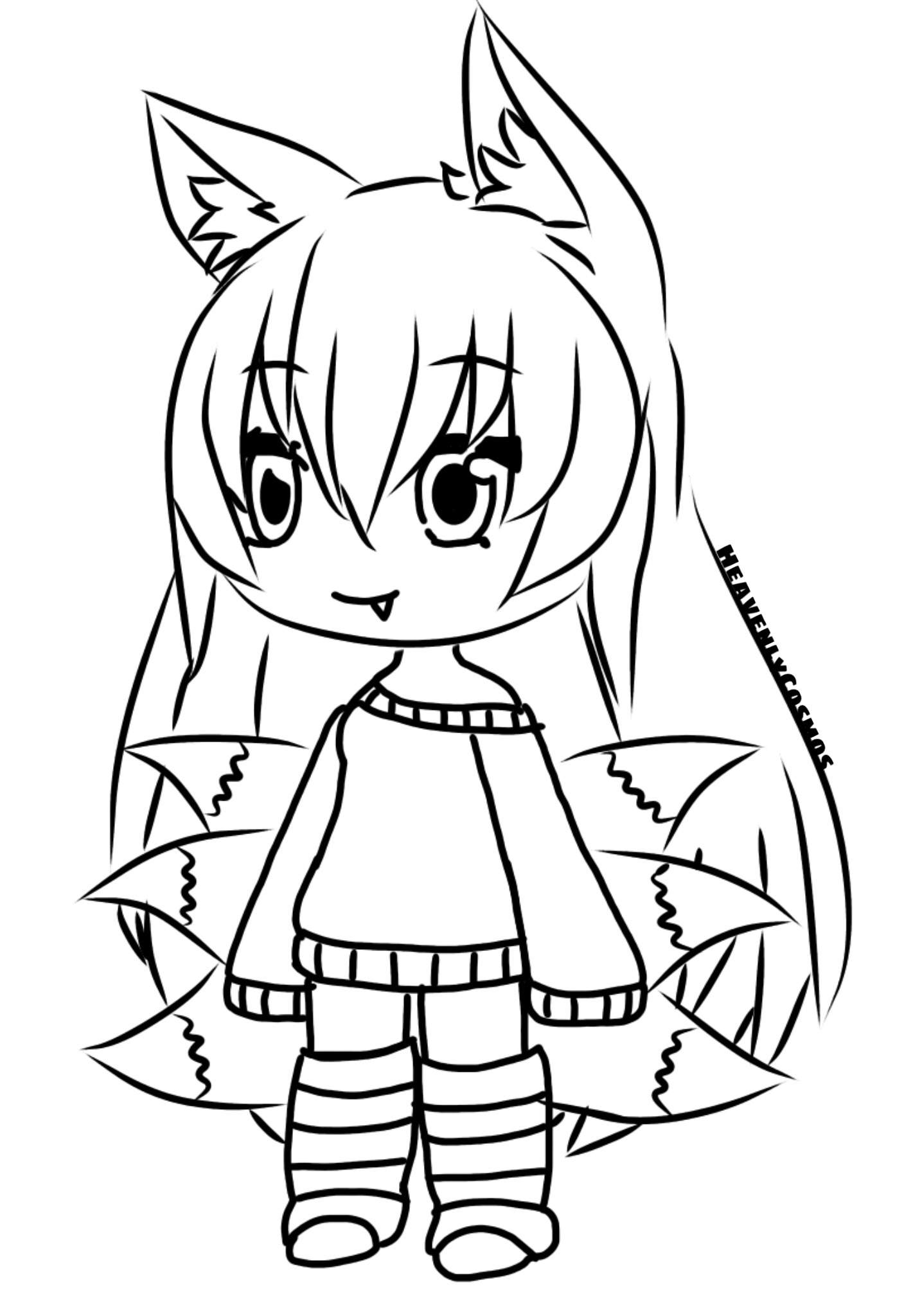 Lineart commission for: Wolfie | Gacha-Life Amino