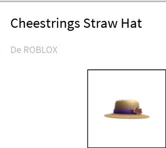 Cheestrings Straw Hat Roblox