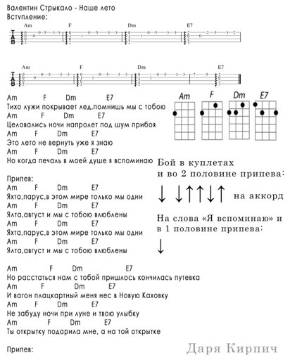 Планы на это лето аккорды