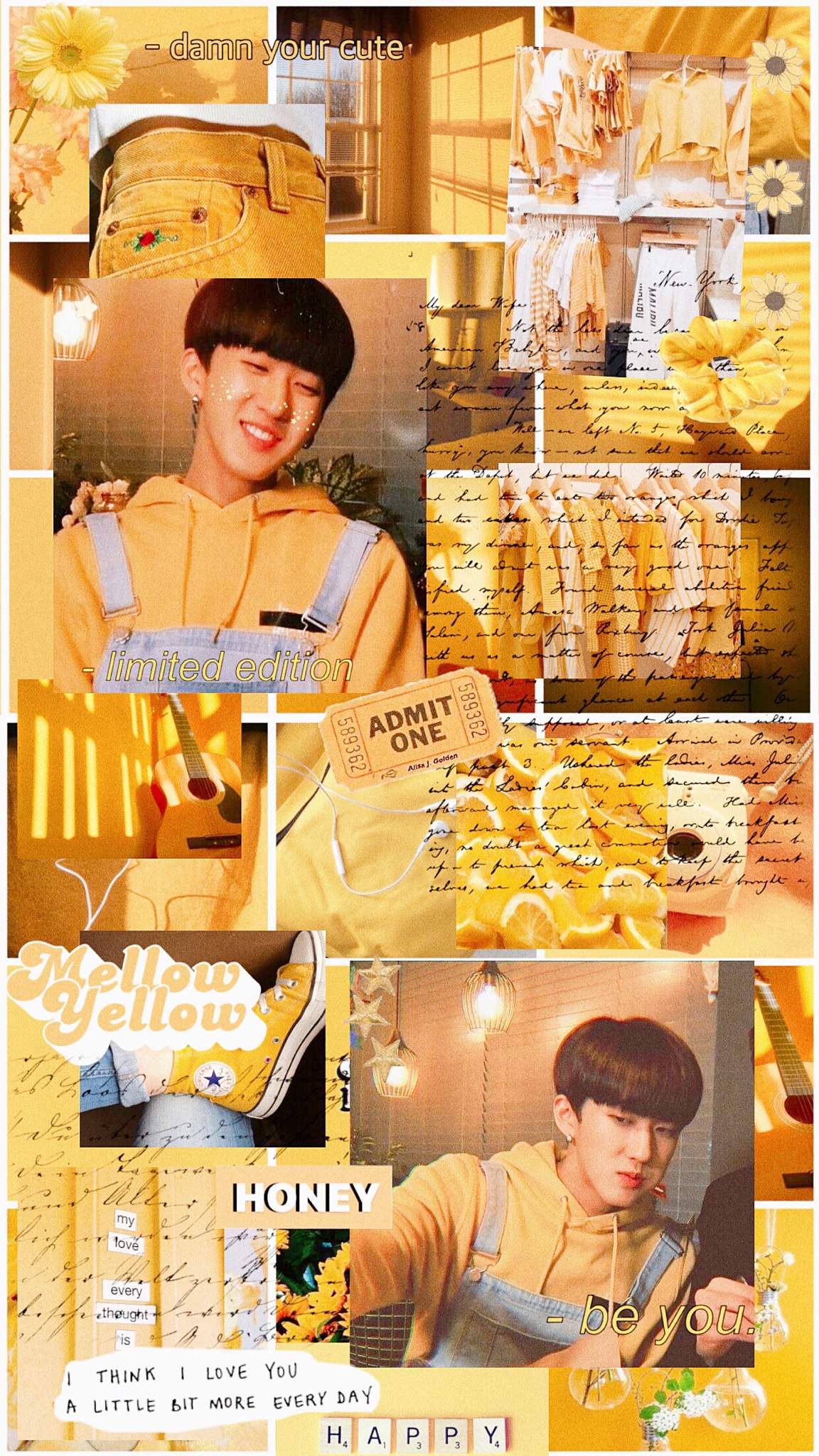 Wallpaper Yellow Aesthetic Hyunjin Stray Kids Yellow Aesthetic Kids Images