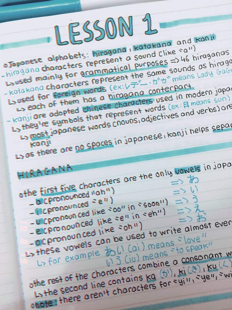 japanese notes☁️ Japanese School Amino