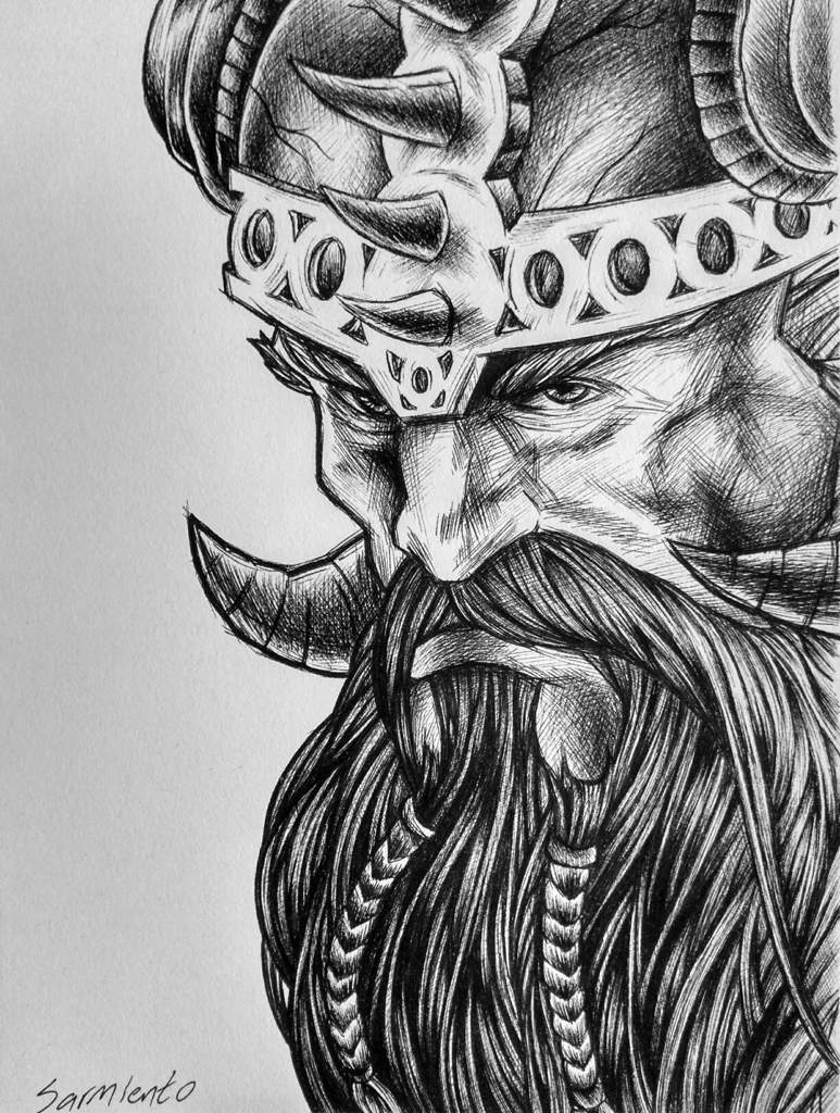 Guerrero Vikingo modo tinta | •Arte Amino• Amino