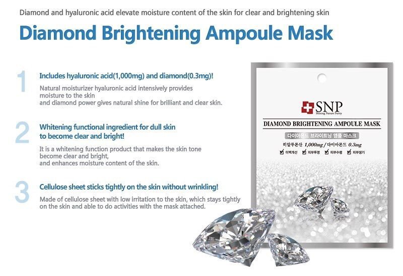 {Review} SNP - Diamond Brightening Ampoule Mask | Korean ...