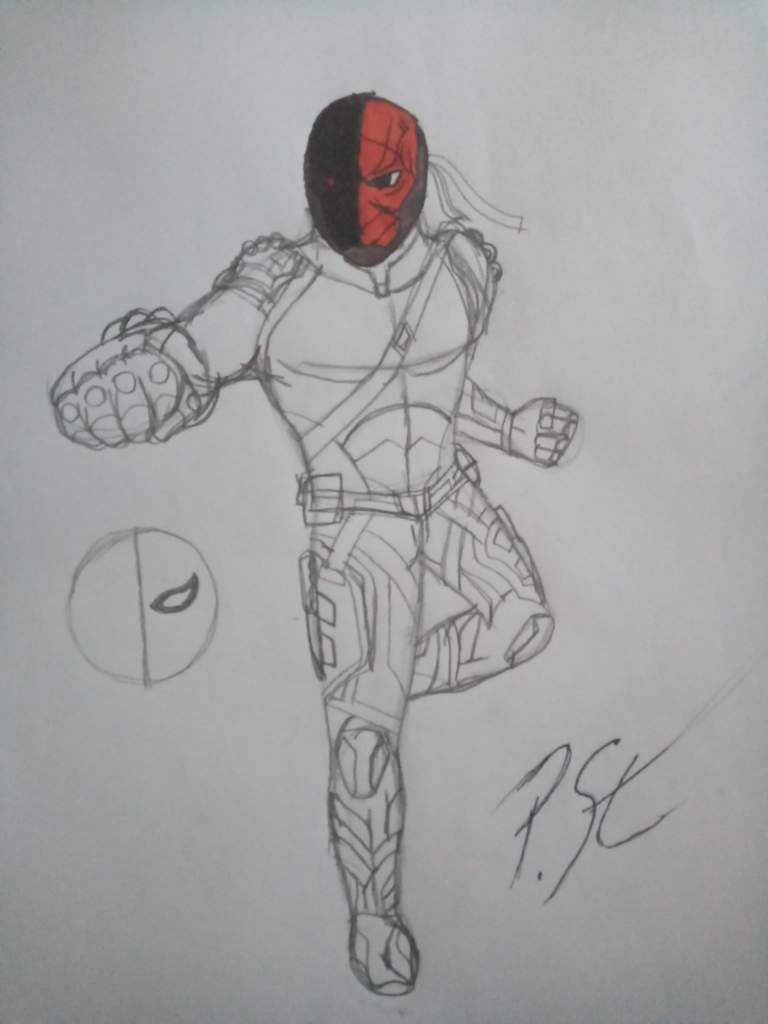 First Attempt at Drawing Deathstroke | Teen Titans Amino