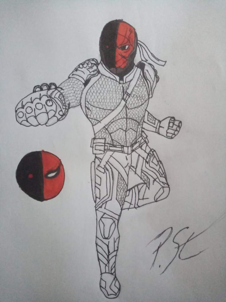 First Attempt at Drawing Deathstroke | Teen Titans Amino