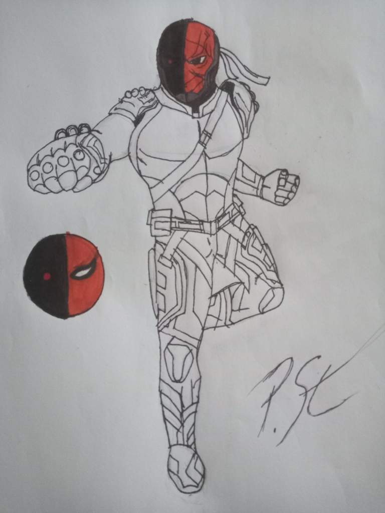 First Attempt at Drawing Deathstroke | Teen Titans Amino