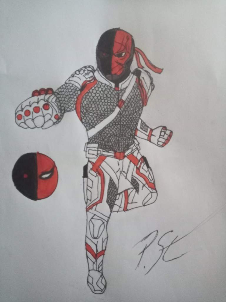 First Attempt at Drawing Deathstroke | Teen Titans Amino