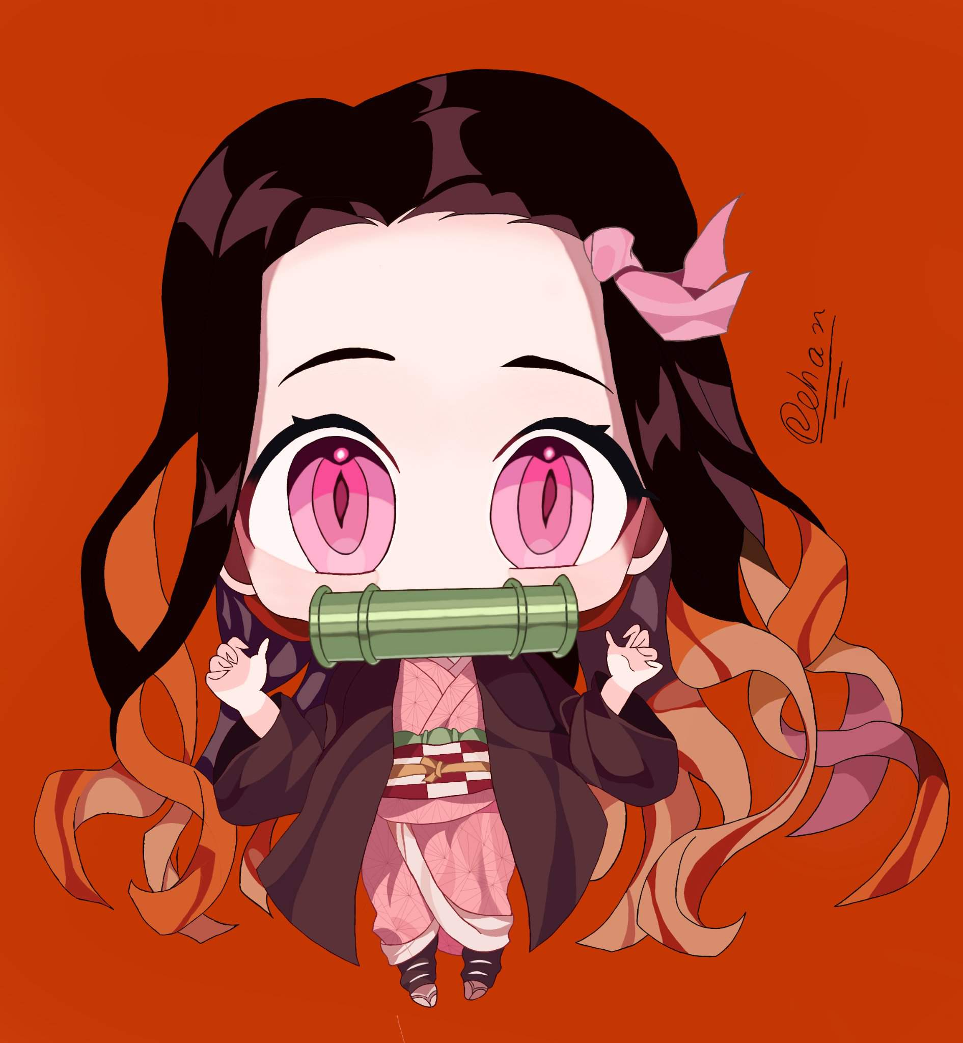 New Drawing And Coloring Of Chibi Nezuko Kamado From Demon Slayer ...