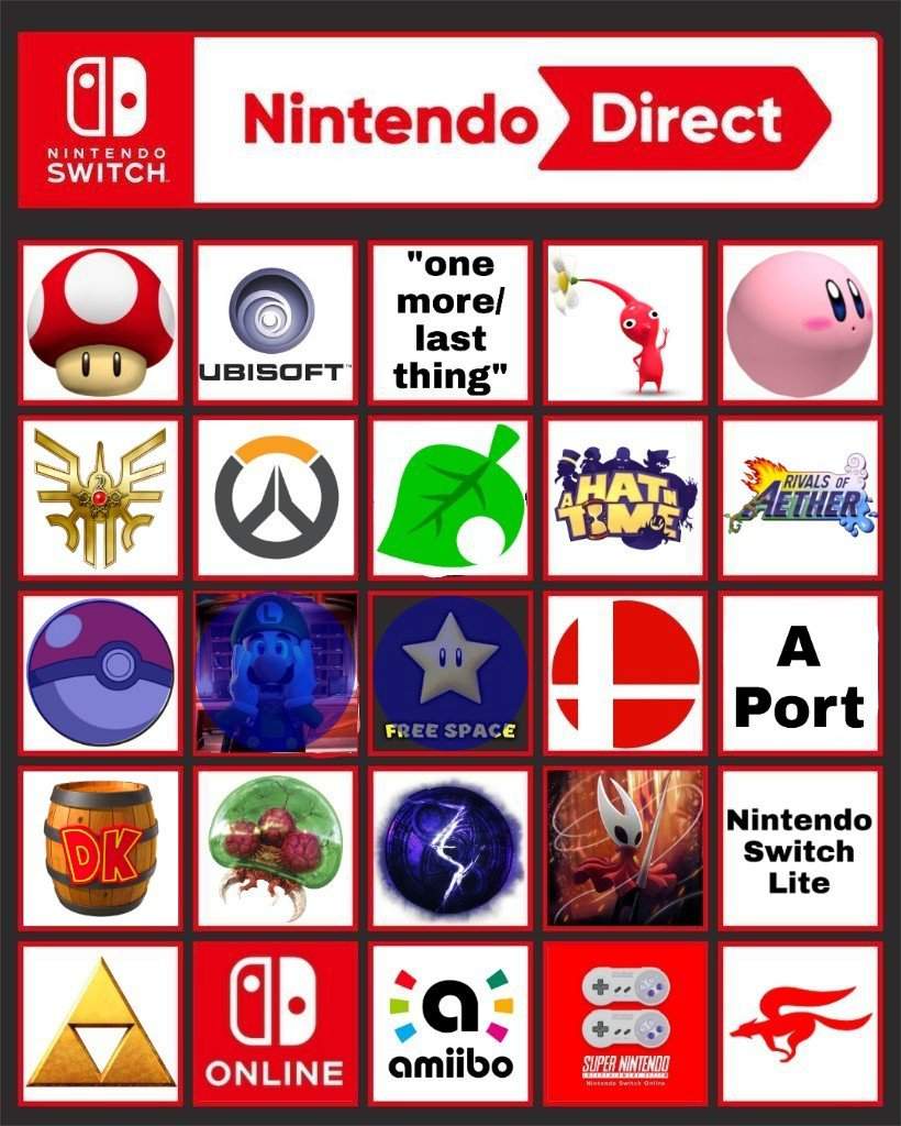 Nintendo Direct Bingo Card Nintendo Switch Amino