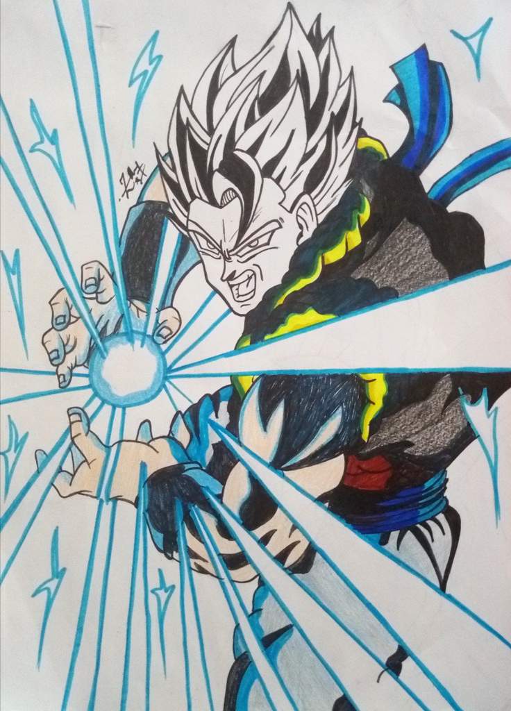 Drawing Gogeta Ssj Blue Kamehameha 