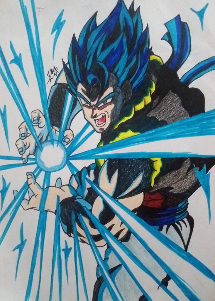 Drawing Gogeta SSJ Blue Kamehameha | DragonBallZ Amino