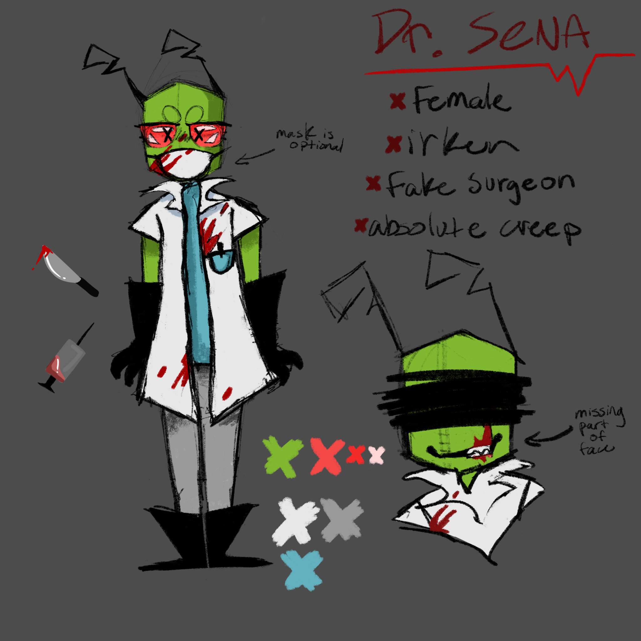 “Doctor” Sena Ref Sheet | Invader Zim Amino