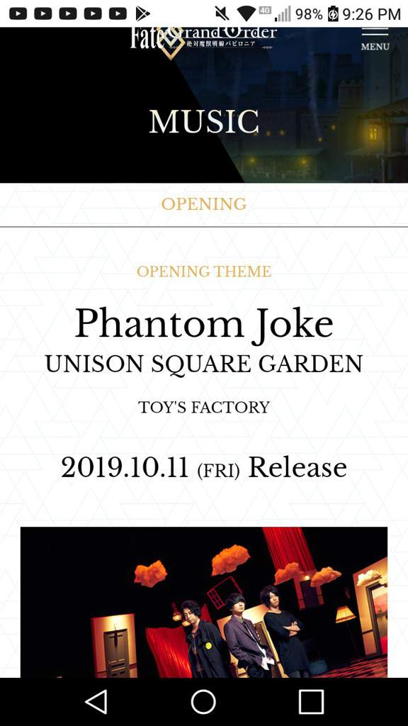 Babylonia Op Phantom Joke By Unison Square Garden Type Moon Amino