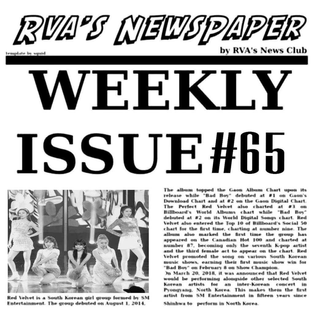 RVA's Newspaper #65 | Red Velvet Amino