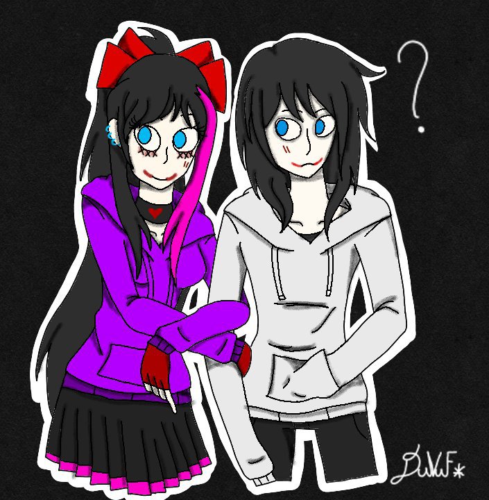 Nina hugging Jeff's arm 💜 | MrCreepyPasta Amino