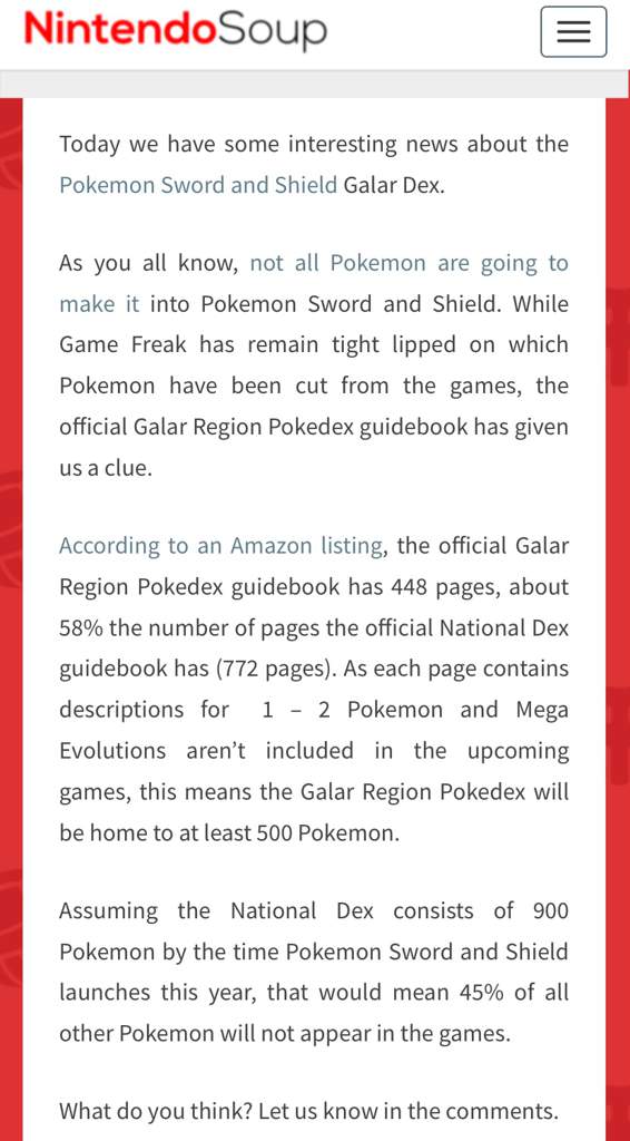 Pokémon Sword And Shield Guidebook Suggests The Galar