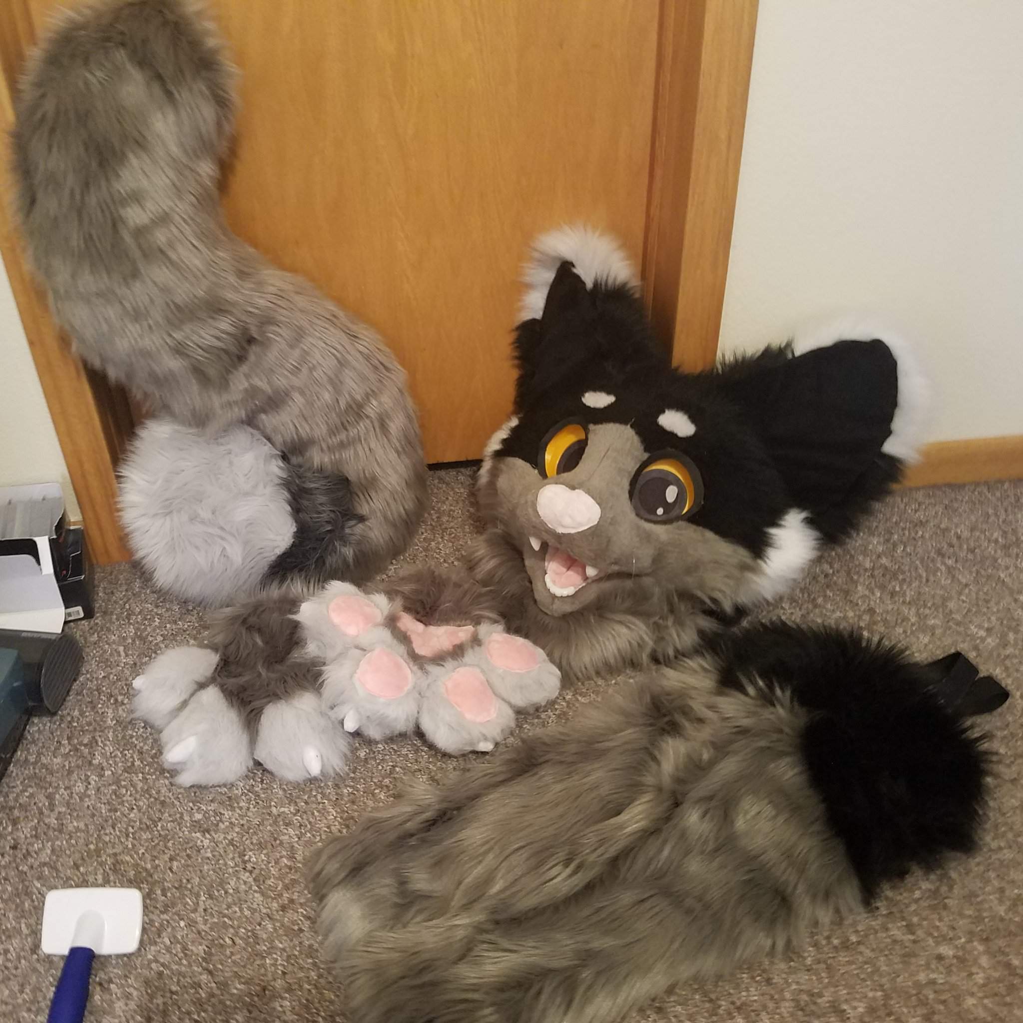 Smoky Cat Finished Partial | Fursuit Maker Amino Amino