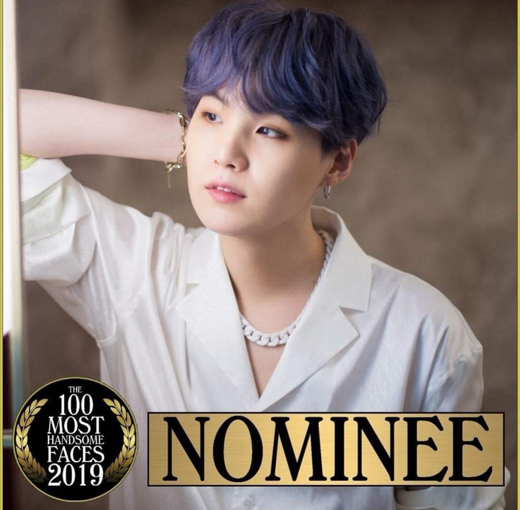 Suga Is Nominated For “The 100 Most Handsome Faces of 2019” List | BTS