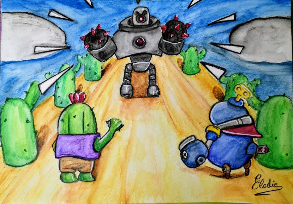 Dessin Spike Tick Vs Le Robot Brawl Stars Fr Amino - dessin facile brawl stars spike