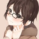 Anime girl short hair glasses