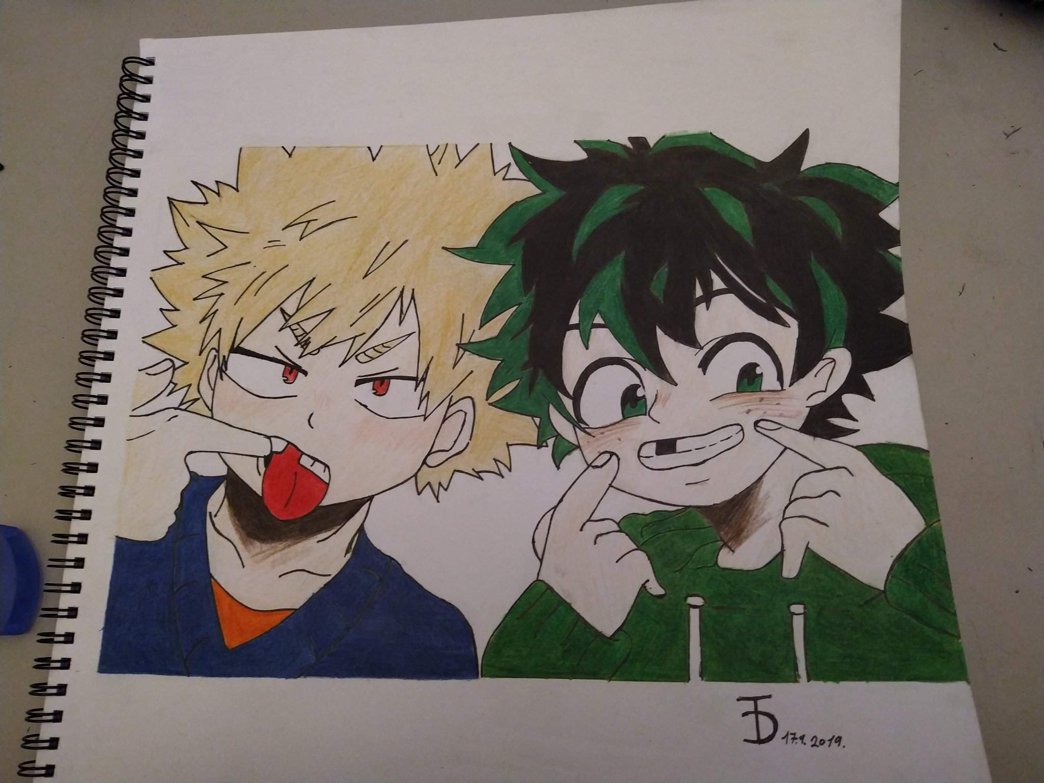 My BakuDeku drawing 🧡💚🥰 | My Hero Academia Amino