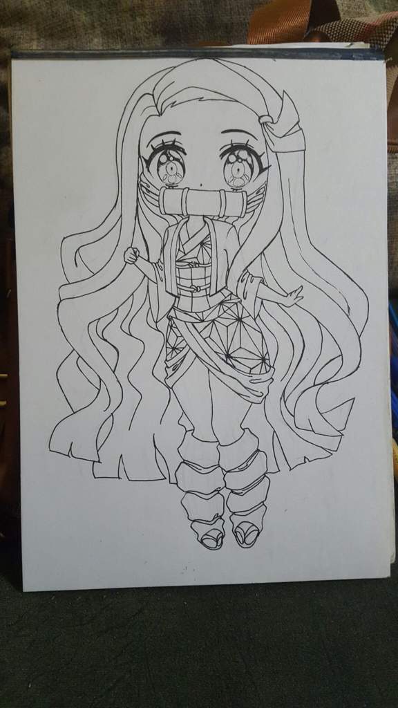 Chibi Nezuko Coloring Pages - Chibi Zenitsu Demon Slayer Coloring Page