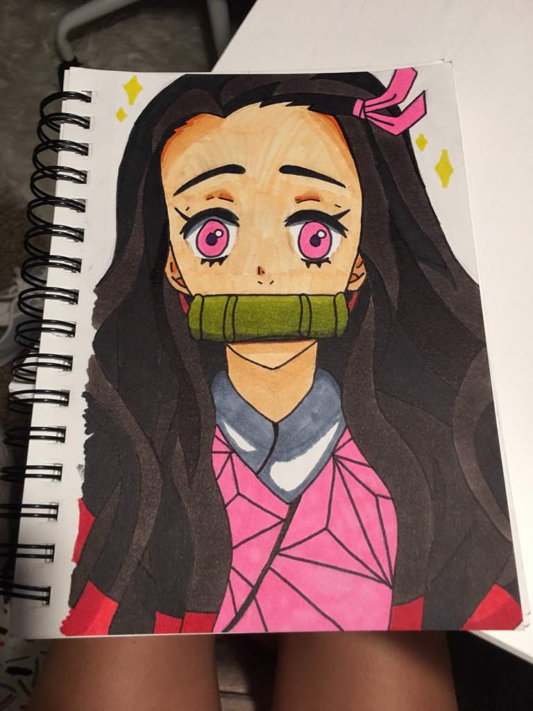 So I decided to draw Nezuko! I didn’t have that many colors and it was ...