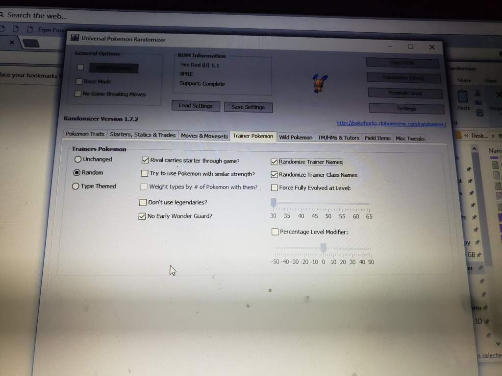 pokemon fire red randomizer settings beginner