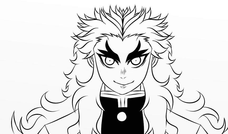 Lineart of Rengoku is done! | Demon Slayer: Kimetsu No Yaiba Amino