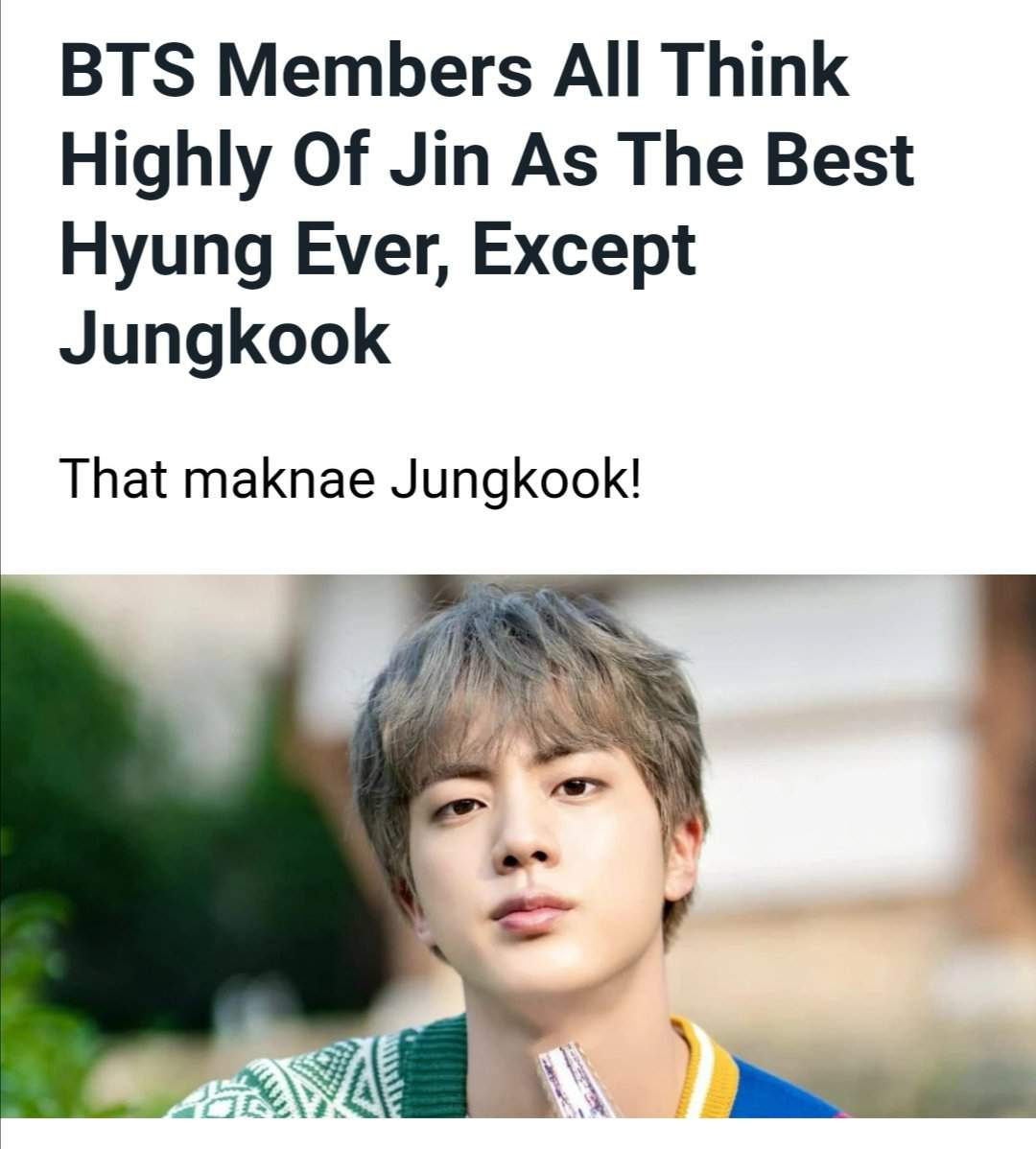 JIN IS THE BEST HYUNG FOR BTS MEMBERS | BTS Amino