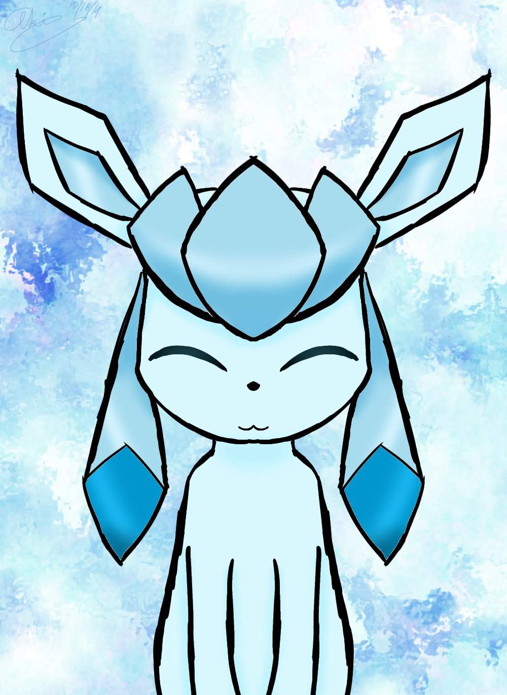 Glaceon fanart~(signature on top left) | Pokémon Amino