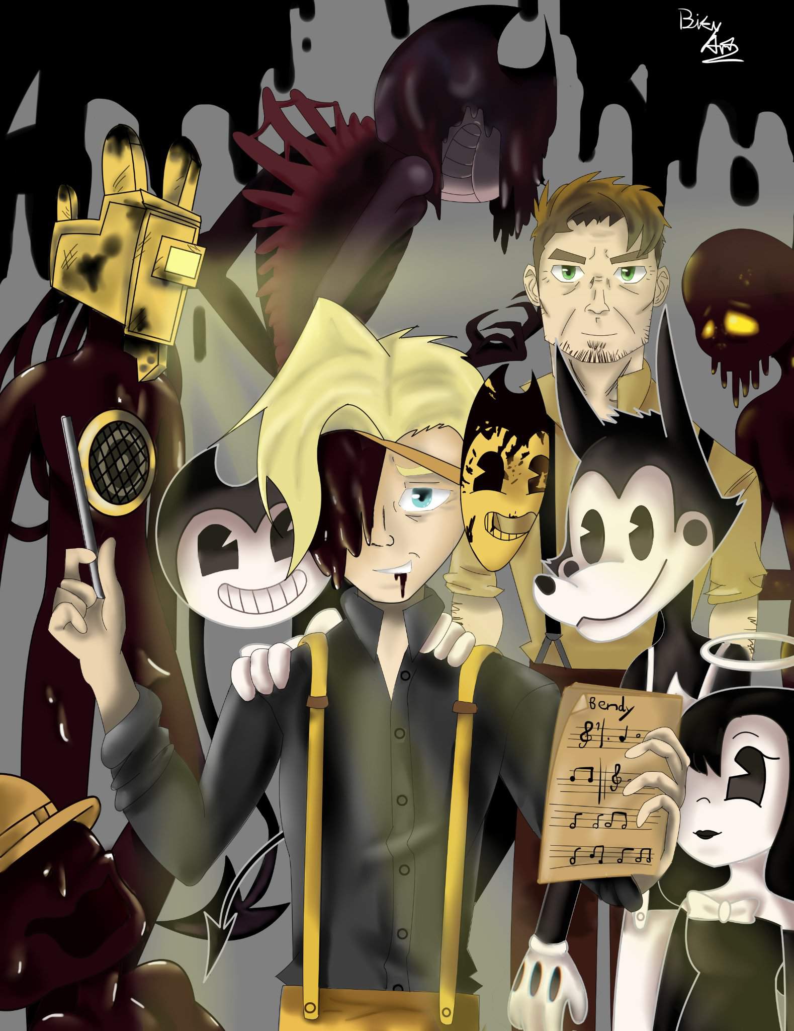 My drawing for sammy's story | Bendy and the Ink Machine Amino