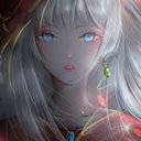 Anime girl with silver eyes