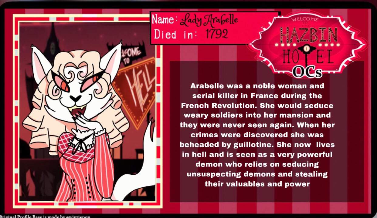 Lady Arabelle’s Bio (ignore the grammar mistakes I was too lazy to fix ...