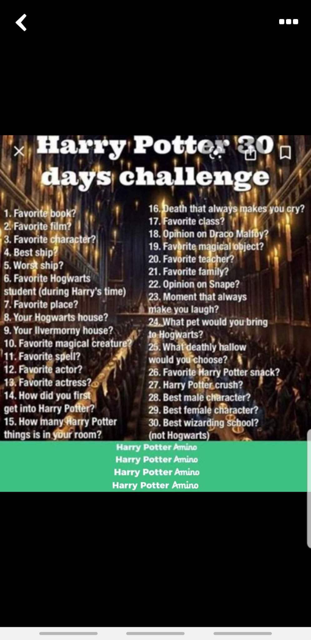 30 days Harry Potter challenge | Harry Potter Amino