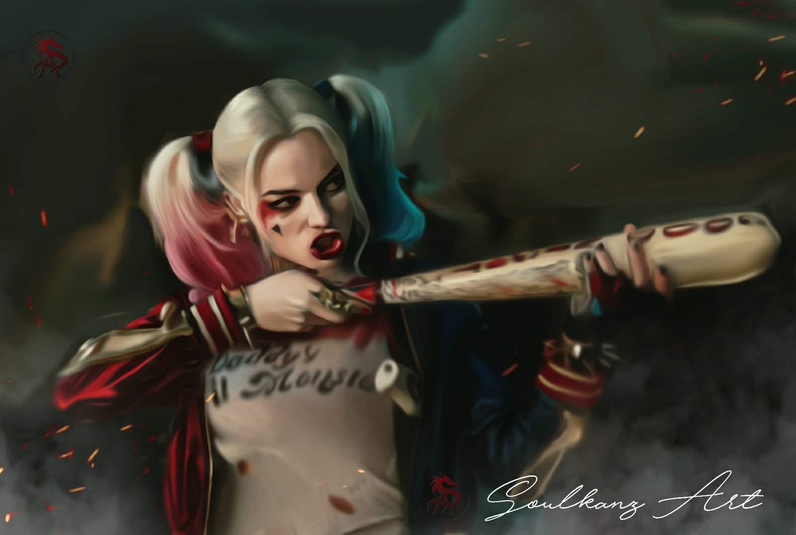 Digital art style oil Harley Quinn | DibujArte Amino