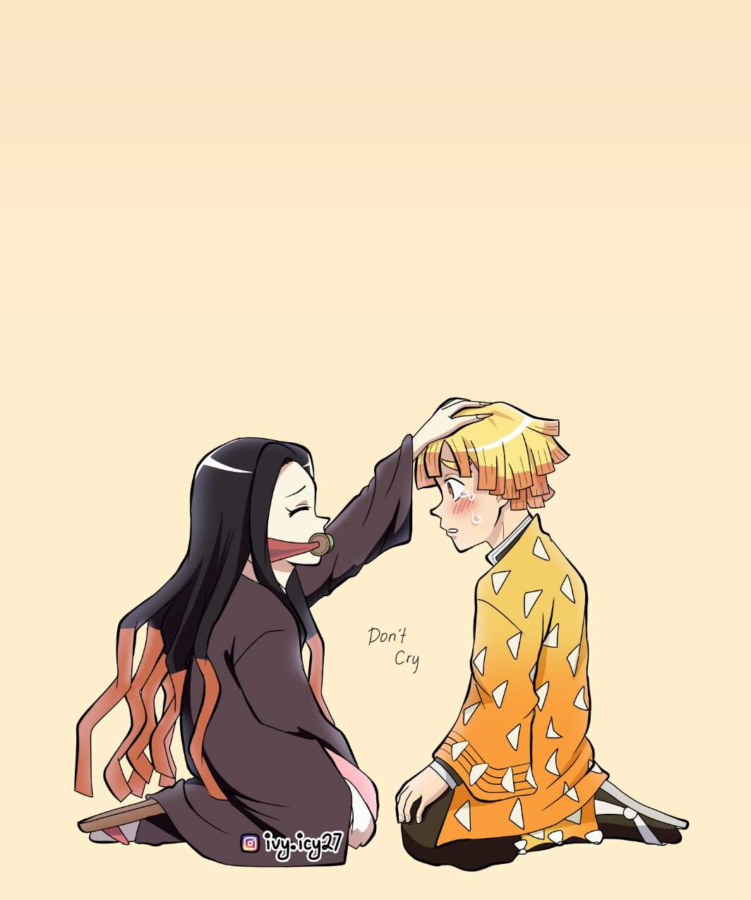 Nezuko Patting Zenitsu's head | Demon Slayer: Kimetsu No Yaiba Amino