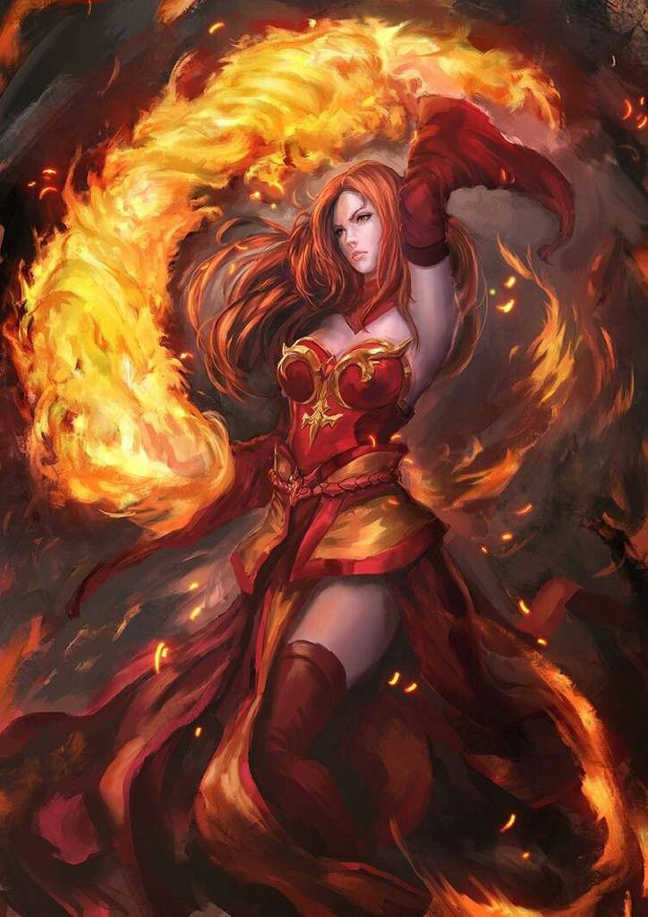 anime fire spirit girl