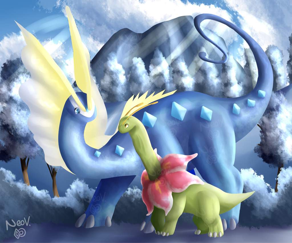 Aurorus and Meganium | Pokémon Amino