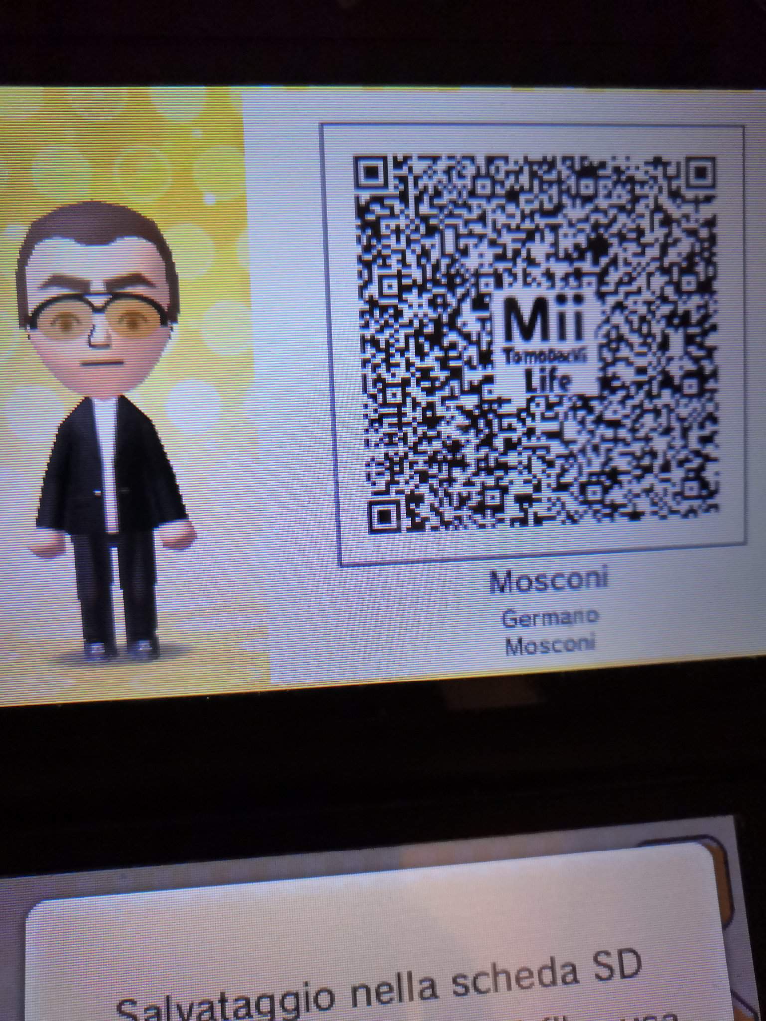 Germano Mosconi Qrcode (nickname:Mosconi) | Tomodachi Life Amino