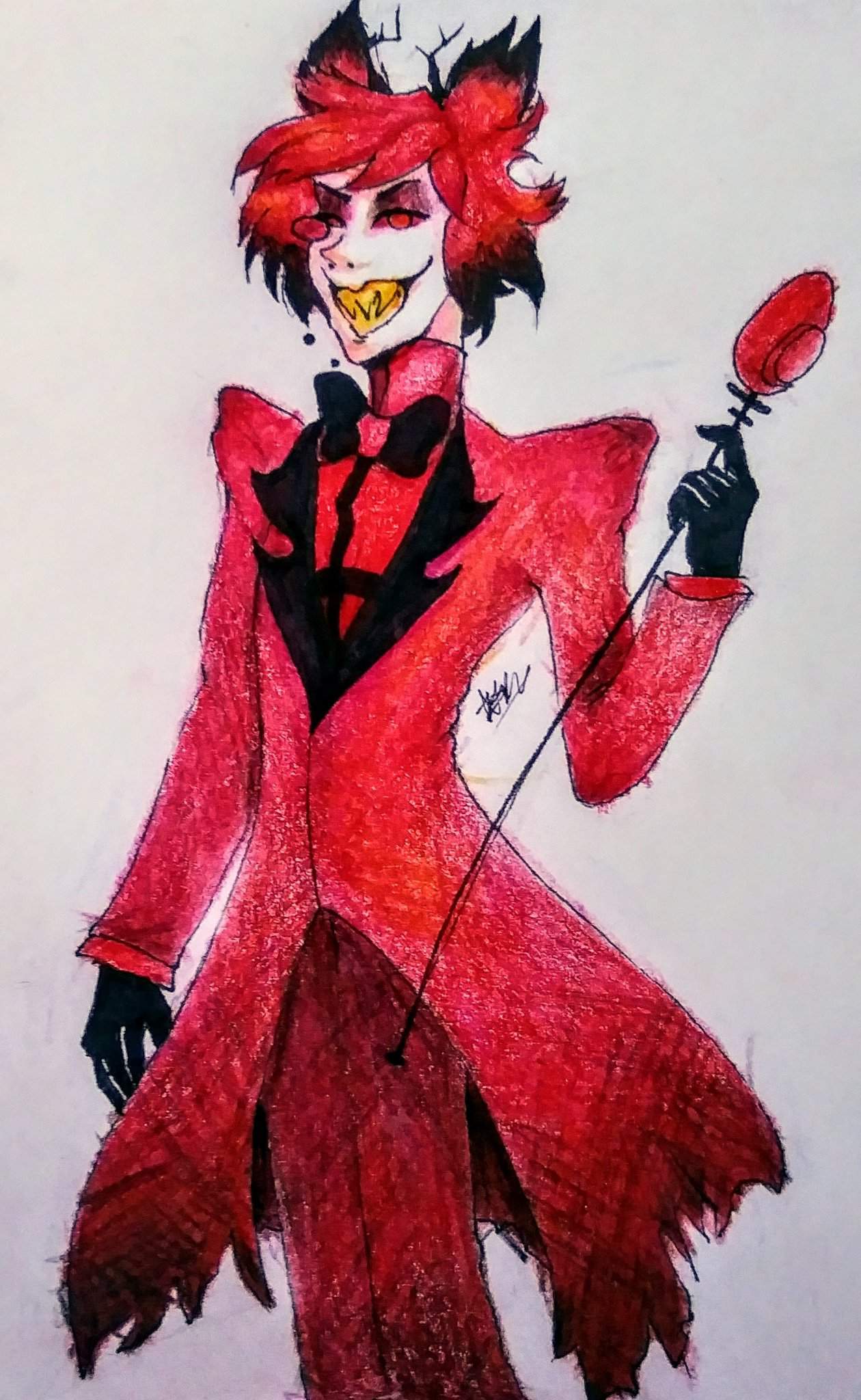 🔽Alastor Color Pencil And Ink Drawing🔽 | Hazbin Hotel (official) Amino