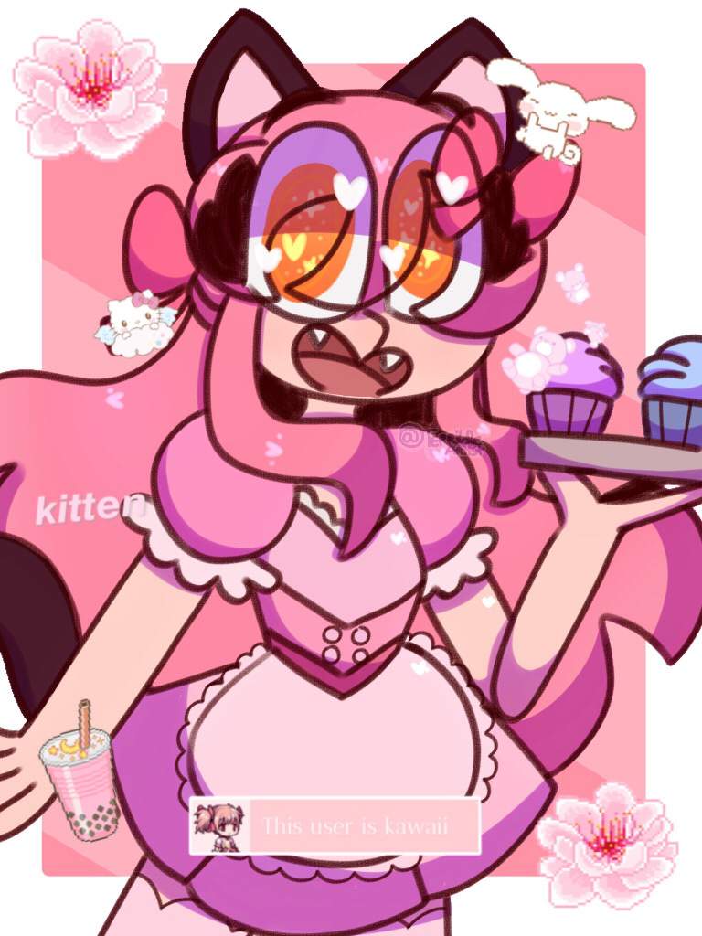 kawaii-chan cafe maid redraw | Aphmau Amino