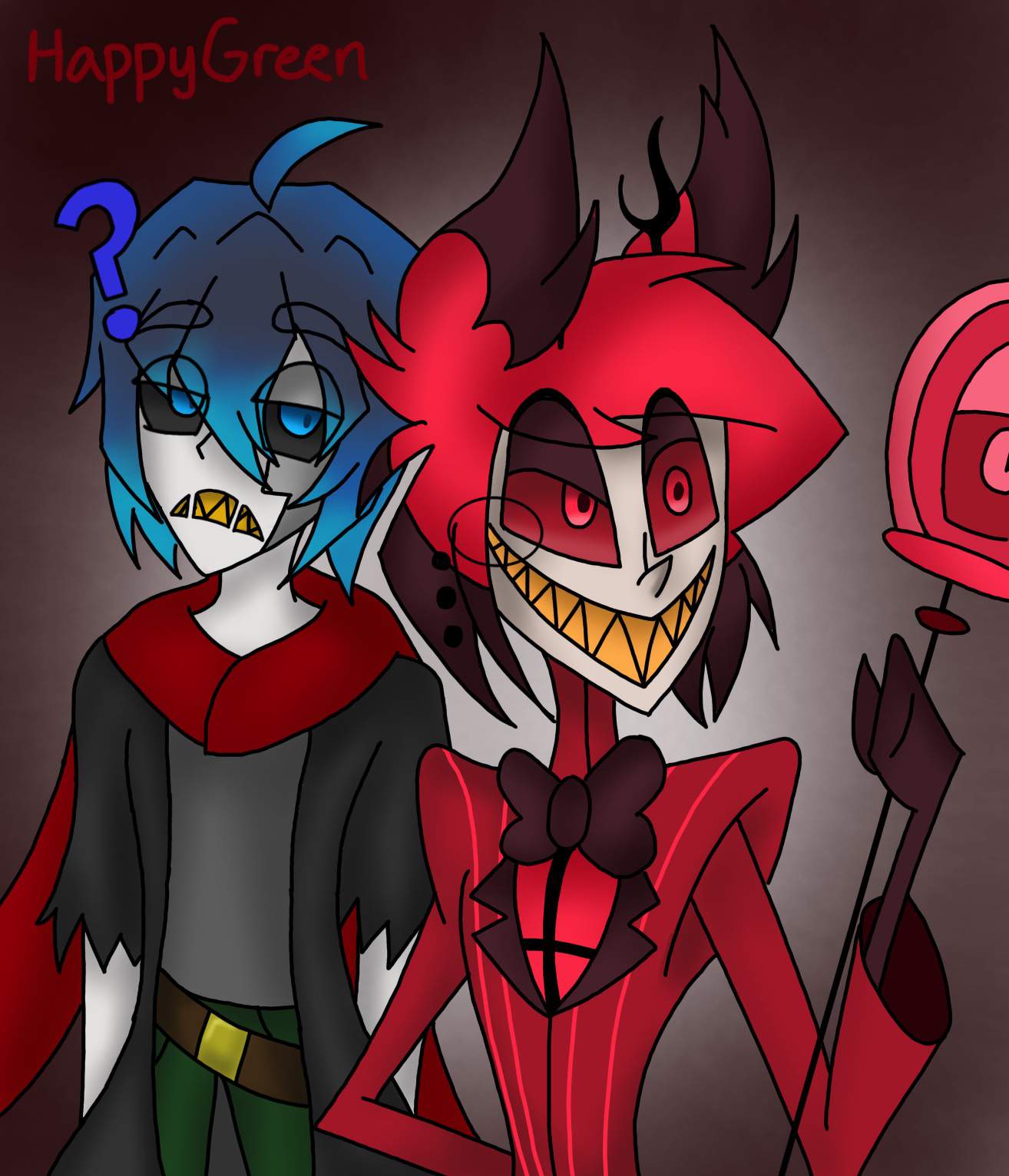 Alastor Standing With Jack (My New OC) | Hazbin Hotel (official) Amino